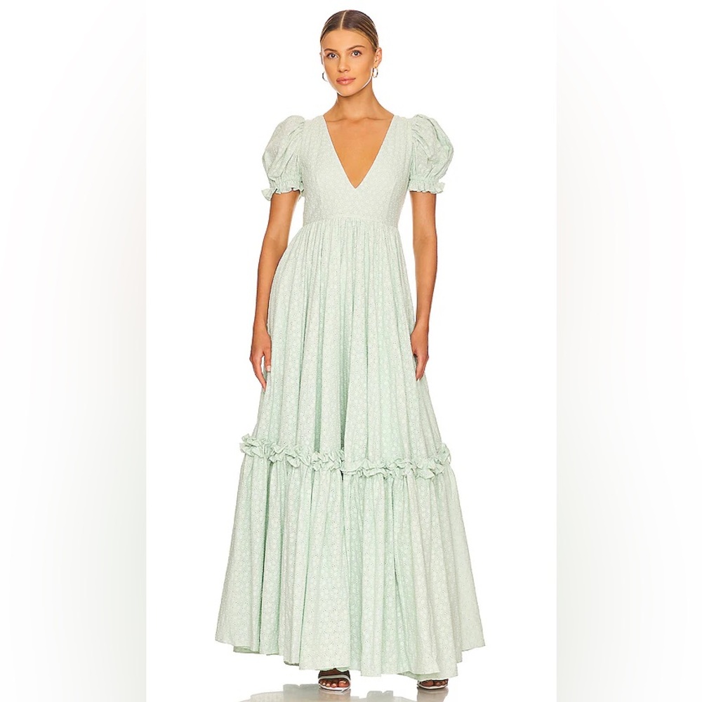 Selkie Mint Green Lace Prairie Dress in Milk Jade size XL - Picture 2 of 9